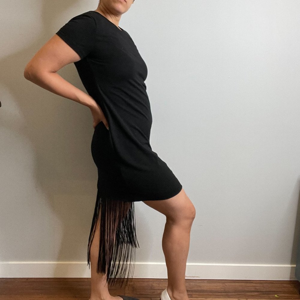 RD Style T-Shirt Dress with Fringe -S- - Picture 4 of 7